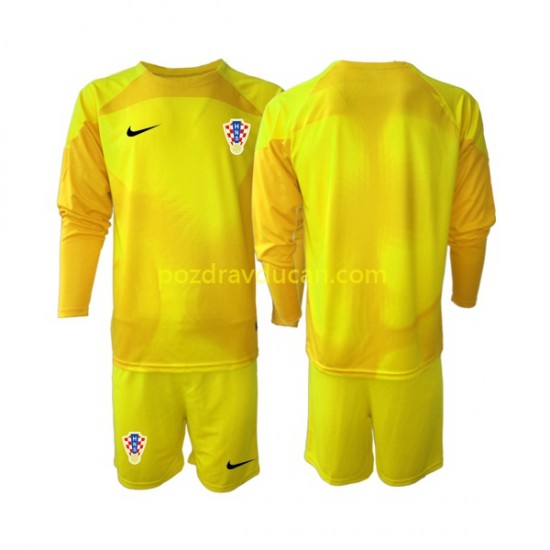 Nogometni Dresovi Hrvatska Vratar Dječji Domaći dres World Cup 2022 Dugi Rukav