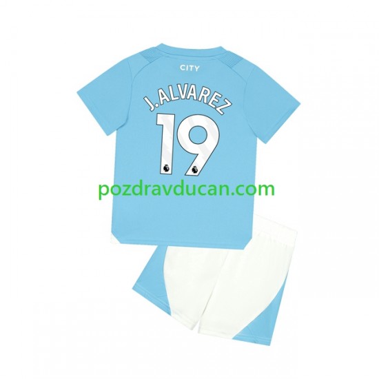 Nogometni Dresovi Manchester City J. ALVAREZ 19 Dječji Domaći dres 2023-2024 Kratkih Rukava