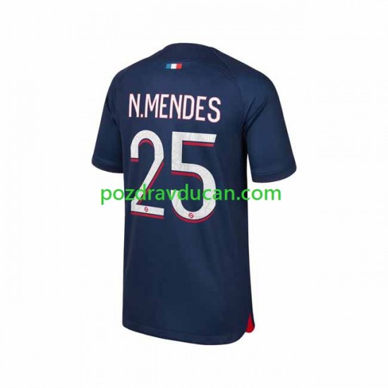Nogometni Dresovi Paris Saint-Germain N.Mendes 25 Muški Domaći dres 2023-2024 Kratkih Rukava