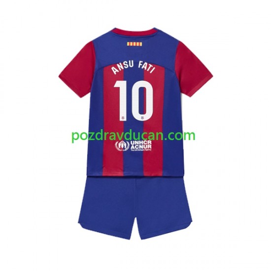 Nogometni Dresovi FC Barcelona Ansu Fati 10 Dječji Domaći dres 2023-2024 Kratkih Rukava