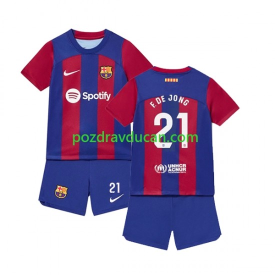 Nogometni Dresovi FC Barcelona Frenkie de Jong 21 Dječji Domaći dres 2023-2024 Kratkih Rukava