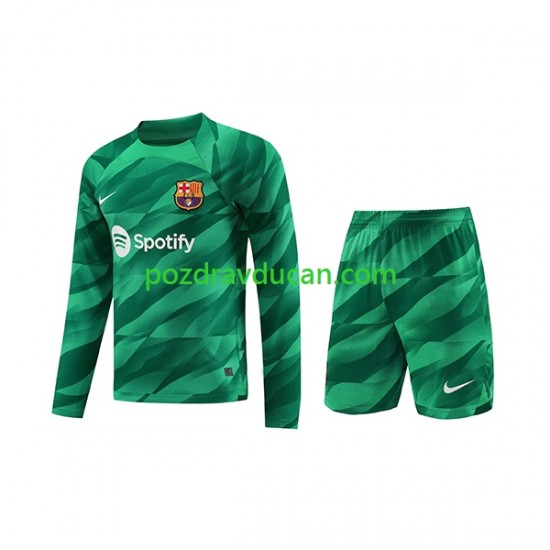 Nogometni Dresovi FC Barcelona Vratar Dječji Domaći dres 2023-2024 Dugi Rukav