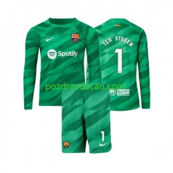 Nogometni Dresovi FC Barcelona Ter Stegen 1 Vratar Dječji Domaći dres 2023-2024 Dugi Rukav