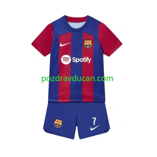 Nogometni Dresovi FC Barcelona Ousmane Dembele 7 Dječji Domaći dres 2023-2024 Kratkih Rukava