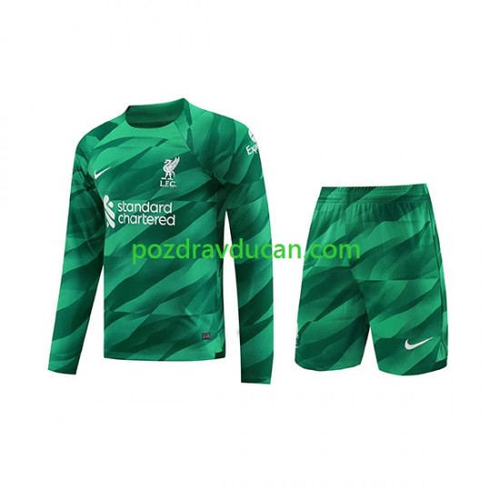 Nogometni Dresovi Liverpool Vratar Dječji Domaći dres 2023-2024 Dugi Rukav