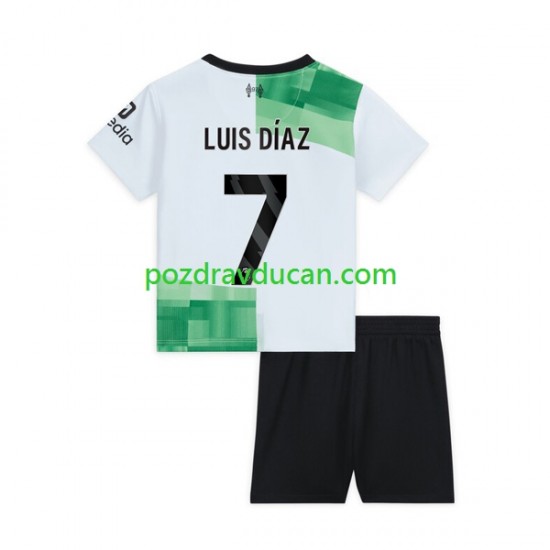 Nogometni Dresovi Liverpool Luis Diaz 7 Dječji Gostujući dres 2023-2024 Kratkih Rukava