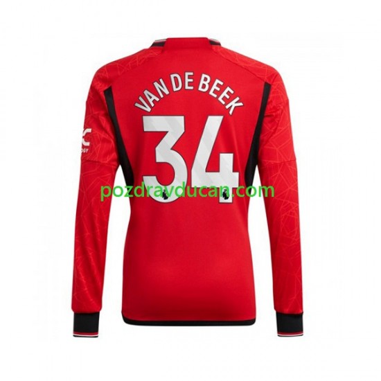 Nogometni Dresovi Manchester United Donny van de Beek 34 Muški Domaći dres 2023-2024 Dugi Rukav