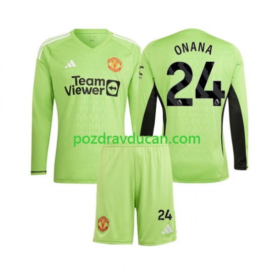 Nogometni Dresovi Manchester United Andre Onana 24 Vratar Dječji Domaći dres 2023-2024 Dugi Rukav
