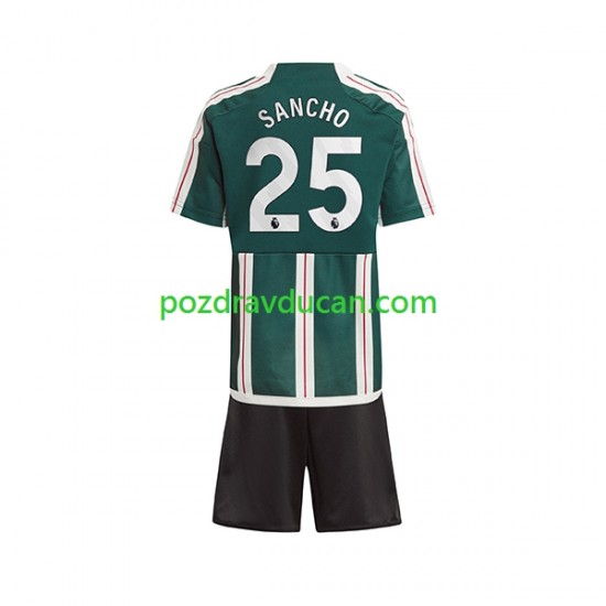 Nogometni Dresovi Manchester United Sancho 25 Dječji Gostujući dres 2023-2024 Kratkih Rukava