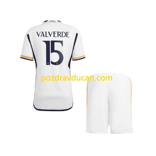 Nogometni Dresovi Real Madrid Federico Valverde 15 Dječji Domaći dres 2023-2024 Kratkih Rukava