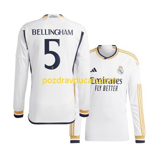 Nogometni Dresovi Real Madrid Jude Bellingham 5 Muški Domaći dres 2023-2024 Dugi Rukav