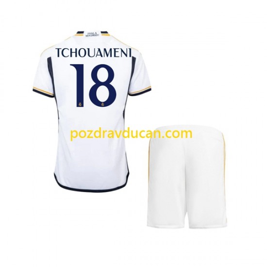 Nogometni Dresovi Real Madrid TCHOUAMENI 18 Dječji Domaći dres 2023-2024 Kratkih Rukava