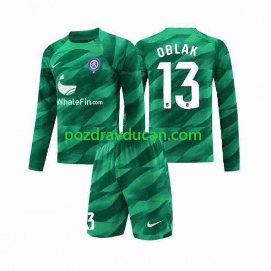 Nogometni Dresovi Atlético Madrid Jan Oblak 13 Vratar Dječji Gostujući dres 2023-2024 Dugi Rukav