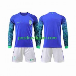Nogometni Dresovi Brazil Dječji Gostujući dres World Cup 2022 Dugi Rukav