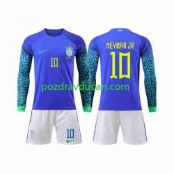 Nogometni Dresovi Brazil Neymar Jr 10 Dječji Gostujući dres World Cup 2022 Dugi Rukav