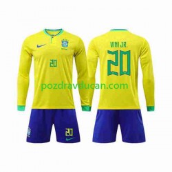 Nogometni Dresovi Brazil Vinicius Junior 20 Dječji Domaći dres World Cup 2022 Dugi Rukav