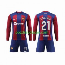 Nogometni Dresovi FC Barcelona Frenkie de Jong 21 Dječji Domaći dres 2023-2024 Dugi Rukav