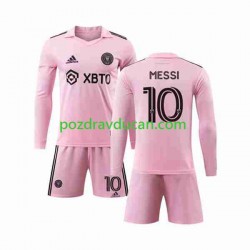 Nogometni Dresovi Inter Miami Lionel Messi 10 Dječji Domaći dres 2023-2024 Dugi Rukav