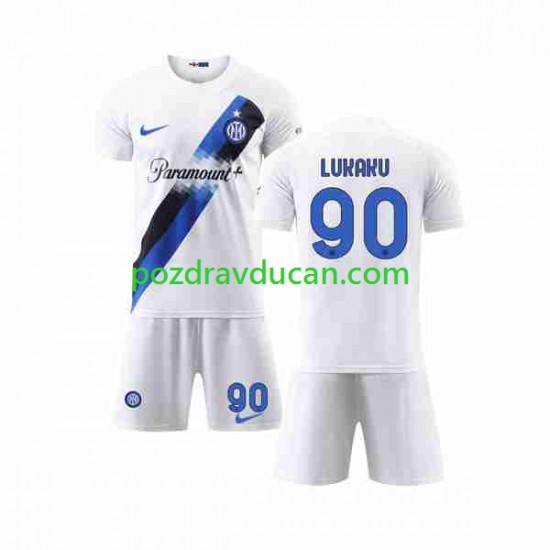 Nogometni Dresovi Inter Milan Lukaku 90 Dječji Gostujući dres 2023-2024 Kratkih Rukava