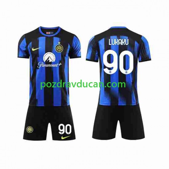Nogometni Dresovi Inter Milan Lukaku 90 Dječji Domaći dres 2023-2024 Kratkih Rukava