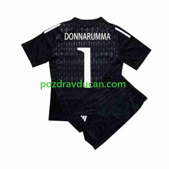 Nogometni Dresovi Italija Donnarumma 1 Vratar Dječji Gostujući dres 2023 Kratkih Rukava
