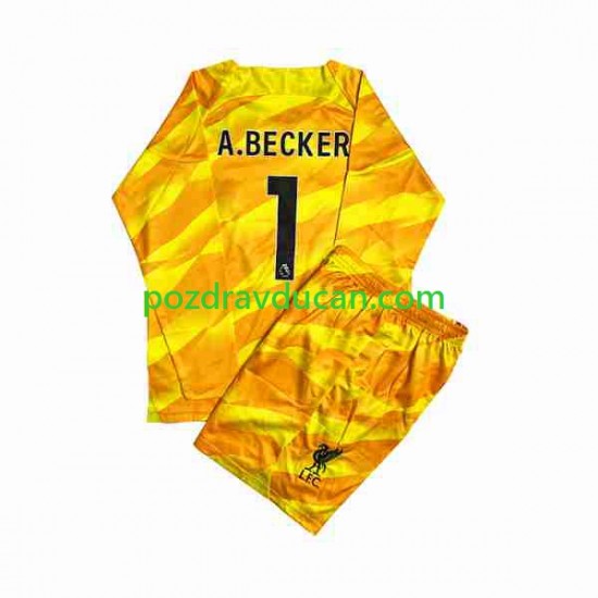 Nogometni Dresovi Liverpool A.Becker 1 Vratar Dječji Treći dres 2023-2024 Dugi Rukav
