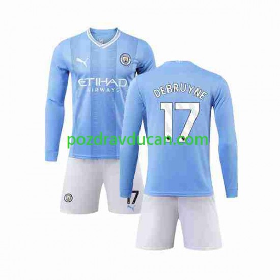Nogometni Dresovi Manchester City Kevin De Bruyne 17 Dječji Domaći dres 2023-2024 Dugi Rukav