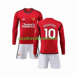 Nogometni Dresovi Manchester United Marcus Rashford 10 Dječji Domaći dres 2023-2024 Dugi Rukav