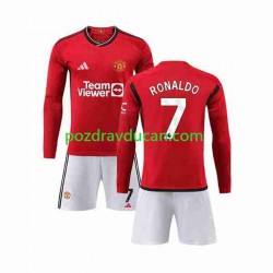 Nogometni Dresovi Manchester United Ronaldo 7 Dječji Domaći dres 2023-2024 Dugi Rukav