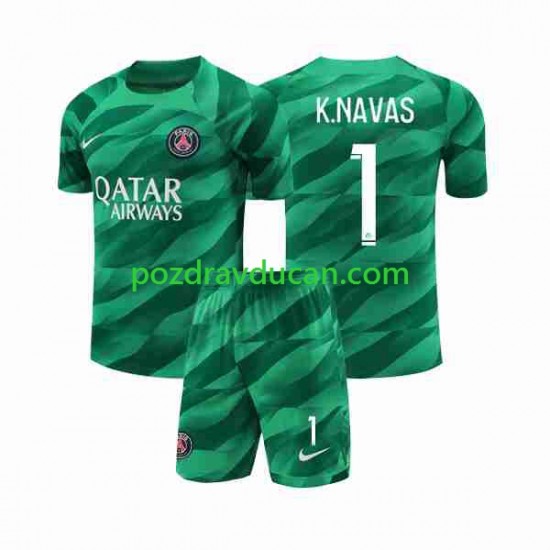 Nogometni Dresovi Paris Saint-Germain K.NAVAS 1 Vratar Dječji Domaći dres 2023-2024 Kratkih Rukava