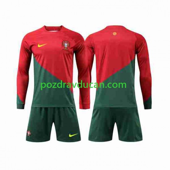Nogometni Dresovi Portugal Dječji Domaći dres World Cup 2022 Dugi Rukav