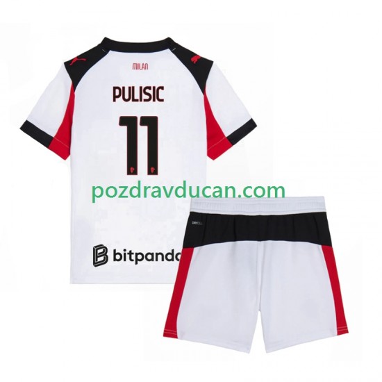 Nogometni Dresovi AC Milan Christian Pulisic 11 Dječji Gostujući dres 2025-2026 Kratkih Rukava