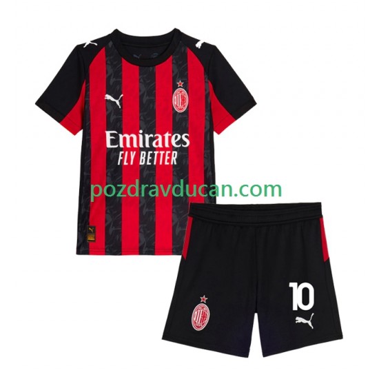 Nogometni Dresovi AC Milan Rafael Leao 10 Dječji Domaći dres 2025-2026 Kratkih Rukava