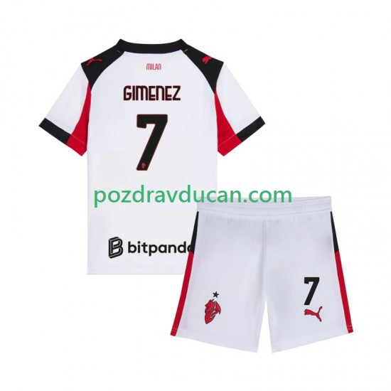 Nogometni Dresovi AC Milan Santiago Gimenez 7 Dječji Gostujući dres 2025-2026 Kratkih Rukava