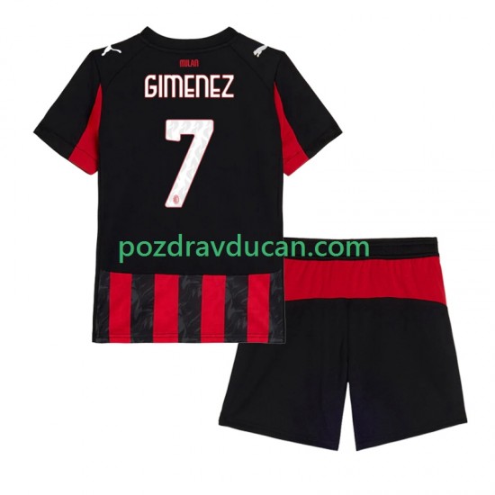 Nogometni Dresovi AC Milan Santiago Gimenez 7 Dječji Domaći dres 2025-2026 Kratkih Rukava