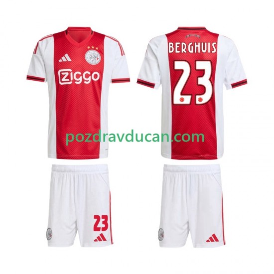 Nogometni Dresovi AFC Ajax Steven Berghuis 23 Dječji Domaći dres 2025-2026 Kratkih Rukava
