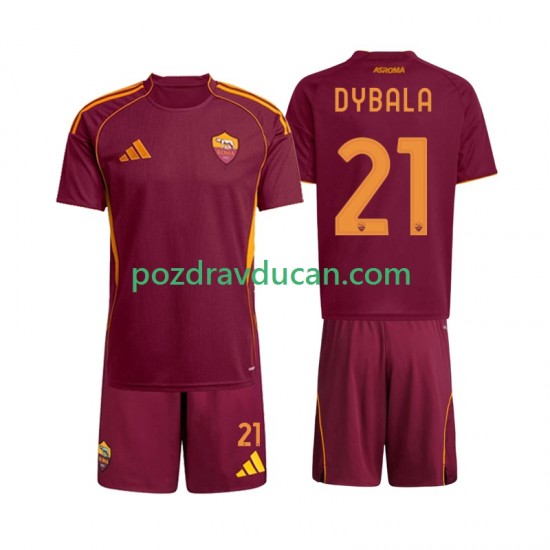 Nogometni Dresovi Roma Dybala 21 Dječji Domaći dres 2025-2026 Kratkih Rukava