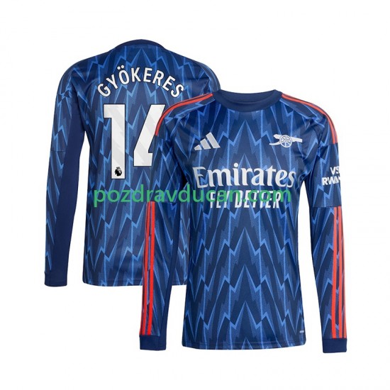 Nogometni Dresovi Arsenal Viktor Gyokeres 14 Muški Gostujući dres 2025-2026 Dugi Rukav
