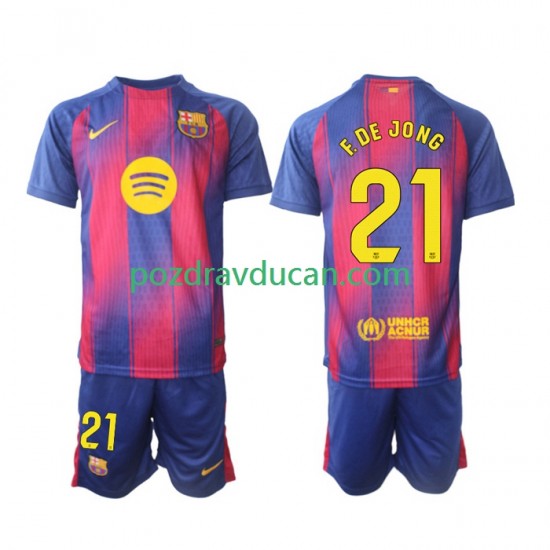 Nogometni Dresovi FC Barcelona Frenkie de Jong 21 Dječji Domaći dres 2025-2026 Kratkih Rukava