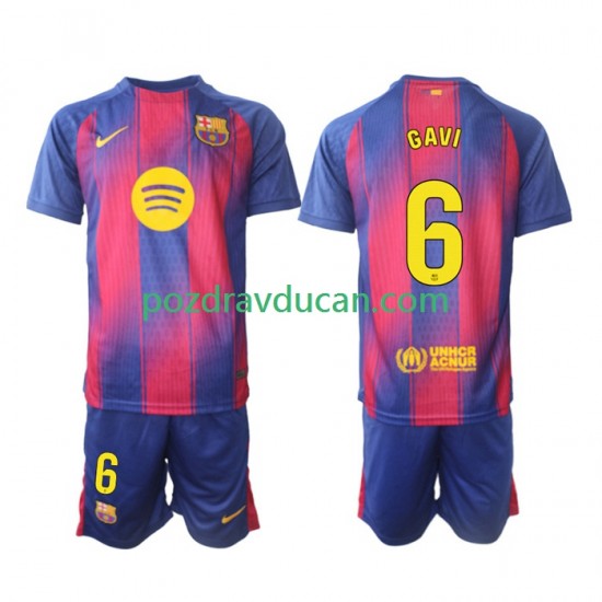 Nogometni Dresovi FC Barcelona Gavi 6 Dječji Domaći dres 2025-2026 Kratkih Rukava