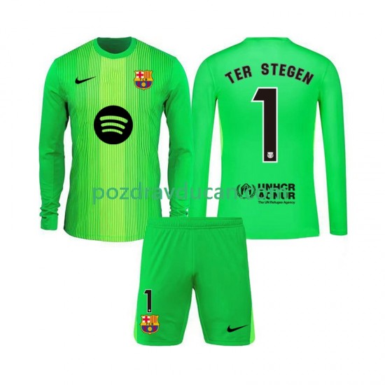 Nogometni Dresovi FC Barcelona Ter Stegen 1 Vratar Dječji Domaći dres 2025-2026 Dugi Rukav