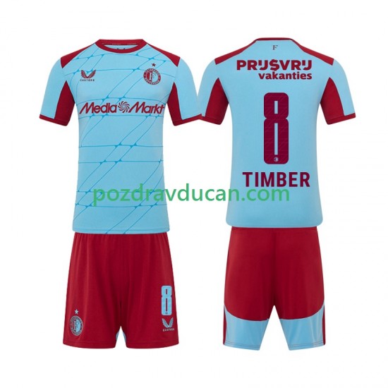 Nogometni Dresovi Feyenoord Rotterdam Quinten Timber 8 Dječji Treći dres 2025-2026 Kratkih Rukava
