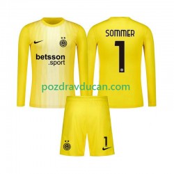 Nogometni Dresovi Inter Milan Yann Sommer 1 Vratar Dječji Gostujući dres 2025-2026 Dugi Rukav