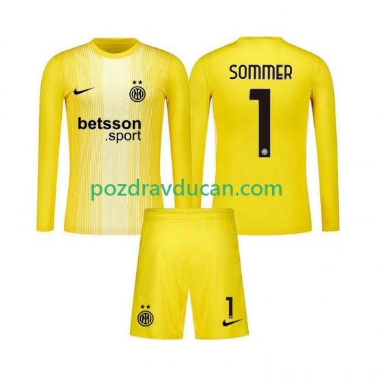 Nogometni Dresovi Inter Milan Yann Sommer 1 Vratar Dječji Gostujući dres 2025-2026 Dugi Rukav