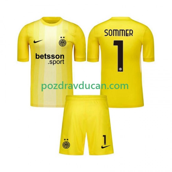 Nogometni Dresovi Inter Milan Yann Sommer 1 Vratar Dječji Gostujući dres 2025-2026 Kratkih Rukava