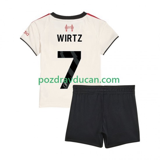 Nogometni Dresovi Liverpool Florian Wirtz 7 Dječji Gostujući dres 2025-2026 Kratkih Rukava