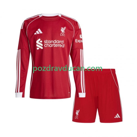 Nogometni Dresovi Liverpool Dječji Domaći dres 2025-2026 Dugi Rukav
