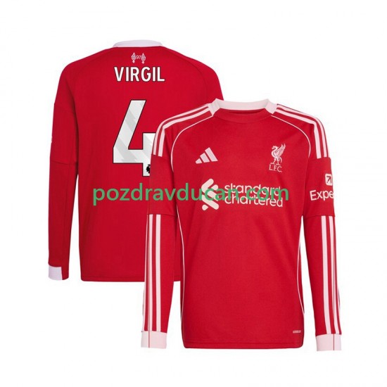 Nogometni Dresovi Liverpool Virgil van Dijk 4 Muški Domaći dres 2025-2026 Dugi Rukav