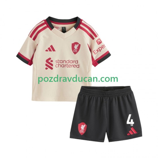 Nogometni Dresovi Liverpool Virgil van Dijk 4 Dječji Gostujući dres 2025-2026 Kratkih Rukava