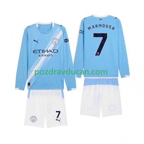 Nogometni Dresovi Manchester City Omar Marmoush 7 Dječji Domaći dres 2025-2026 Dugi Rukav